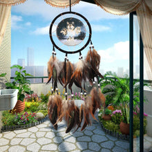 Load image into Gallery viewer, Modern Dream Catcher Wolf Totem Car Hanging Ornaments Pendant Wolf Decor Traditional Feather Wind Chimes Handmade For Bedroom Wall Hanging Home Decorations Crafts