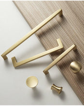 将图片加载到图库查看器,Modern Gold Knob Pure Copper Kitchen Cabinet Handles Cupboard Door Pulls Drawer Knobs Brass Furniture Handle Hardware Drawer Pulls Cupboard Knob For Kitchen Furniture Hardware