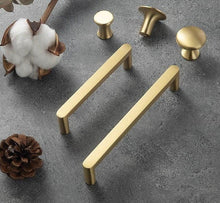 将图片加载到图库查看器,Modern Gold Knob Pure Copper Kitchen Cabinet Handles Cupboard Door Pulls Drawer Knobs Brass Furniture Handle Hardware Drawer Pulls Cupboard Knob For Kitchen Furniture Hardware