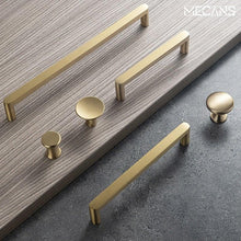 将图片加载到图库查看器,Modern Gold Knob Pure Copper Kitchen Cabinet Handles Cupboard Door Pulls Drawer Knobs Brass Furniture Handle Hardware Drawer Pulls Cupboard Knob For Kitchen Furniture Hardware