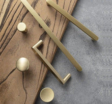 将图片加载到图库查看器,Modern Gold Knob Pure Copper Kitchen Cabinet Handles Cupboard Door Pulls Drawer Knobs Brass Furniture Handle Hardware Drawer Pulls Cupboard Knob For Kitchen Furniture Hardware