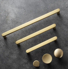 将图片加载到图库查看器,Modern Gold Knob Pure Copper Kitchen Cabinet Handles Cupboard Door Pulls Drawer Knobs Brass Furniture Handle Hardware Drawer Pulls Cupboard Knob For Kitchen Furniture Hardware