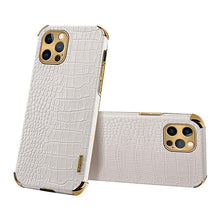 将图片加载到图库查看器,Modern Green Leather Case for iPhone 14 Pro Max Mini 13 11 Pro Max X XR XS Max 13 Mini Cases Luxury PU Leather Covers Luxury Cover Gold Edge for Women Girls Slim Leather Elegant Iphone Protective Cover