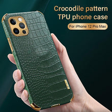 将图片加载到图库查看器,Modern Green Leather Case for iPhone 14 Pro Max Mini 13 11 Pro Max X XR XS Max 13 Mini Cases Luxury PU Leather Covers Luxury Cover Gold Edge for Women Girls Slim Leather Elegant Iphone Protective Cover