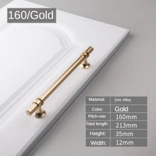 Load image into Gallery viewer, Modern Light Luxury Zinc Alloy Door Handle Cabinet Handle Drawer Handle Fashion Furniture Handle Hardware Cabinet Pulls Brushed Nickel Stainless Steel Kitchen Drawer Pulls Cabinet Handles