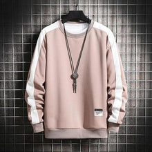 Load image into Gallery viewer, Modern Long Sleeve Sweatshirts Men New Fashion Color Casual Mens Casual O-Neck Patchwork Sweatshirt For Young Men Men Sweatshirt Streetwear Loose Solid Patchwork Pullover Sweatshirt