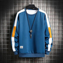 Load image into Gallery viewer, Modern Long Sleeve Sweatshirts Men New Fashion Color Casual Mens Casual O-Neck Patchwork Sweatshirt For Young Men Men Sweatshirt Streetwear Loose Solid Patchwork Pullover Sweatshirt