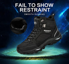 Load image into Gallery viewer, Modern Mens Boots Anti-Skidding Leather Shoes Popular Comfy Spring Autumn Men Shoes Short Plush Snow Boots Outdoor Warm Fur Lined Water Resistant Non Slip Mens Shoes