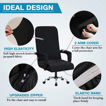 Load image into Gallery viewer, Modern Office Chair Covers Stretch Washable Computer Chair Slipcovers for Universal Rotating Chair Spandex Anti dirty Computer Chair Cover Elastic Polyester Office Chair Cover Easy Washable Removable With Armrest Cover