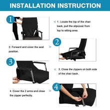 Load image into Gallery viewer, Modern Office Chair Covers Stretch Washable Computer Chair Slipcovers for Universal Rotating Chair Spandex Anti dirty Computer Chair Cover Elastic Polyester Office Chair Cover Easy Washable Removable With Armrest Cover