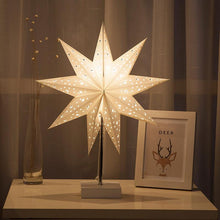 Load image into Gallery viewer, Modern Retro Led Table Lamp Desk Light Paper Star Wood Lamp Nordic Design Minimalist Bedside Living Room Bedroom Decor Cute Study Lamps for Bedroom Décor