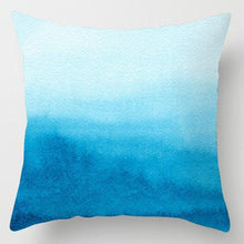 Load image into Gallery viewer, Modern Simple Blue Geometric Pillow Cover Home Sofa Decorative Blue Sea Texture Cotton Linen Cushion Home Decorative Pillow Case 45x45cm