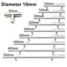 Load image into Gallery viewer, Modern Stainless Steel Kitchen Door Cabinet Bar Handle Pull Knob Cabinet Knobs Furniture Handle Cupboard Drawer Handle Stainless Steel Hollow Tube Bar Drawer Pulls Cupboard Knob For Kitchen Furniture Hardware