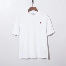 将图片加载到图库查看器,Modern Summer New Hearts A Love Embroidered Simple Design Masculine Fashion Short Sleeve T-Shirt Men's T-Shirt Men's Short Sleeve Tees Cotton T-Shirts for Men