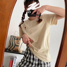 将图片加载到图库查看器,Modern Summer New Hearts A Love Embroidered Simple Design Masculine Fashion Short Sleeve T-Shirt Men's T-Shirt Men's Short Sleeve Tees Cotton T-Shirts for Men