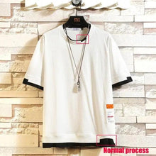 将图片加载到图库查看器,Modern Summer Short Sleeves New Fashion White T-shirt Streetwear One Piece Cool Hip Hop Rock Punk Men Top Tees T-shirt Clothes Men's Green Top Half Sleeve T-Shirt Men's Summer Short Sleeve Loose Casual Clothes
