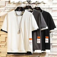 将图片加载到图库查看器,Modern Summer Short Sleeves New Fashion White T-shirt Streetwear One Piece Cool Hip Hop Rock Punk Men Top Tees T-shirt Clothes Men's Green Top Half Sleeve T-Shirt Men's Summer Short Sleeve Loose Casual Clothes