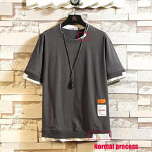 将图片加载到图库查看器,Modern Summer Short Sleeves New Fashion White T-shirt Streetwear One Piece Cool Hip Hop Rock Punk Men Top Tees T-shirt Clothes Men's Green Top Half Sleeve T-Shirt Men's Summer Short Sleeve Loose Casual Clothes
