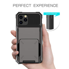 Load image into Gallery viewer, Modern Wallet Phone Case For iPhone 14 Plus 13 Pro 11 12 Pro Max XR X XS Max Card Holder Cover Wallet Case Armor Shockproof Case Heavy Duty Hard Back Soft Protective Phone Case For 4 Cards