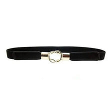 将图片加载到图库查看器,Modern Wide Fabric Strap Silver Metal Buckle Belts For Women Trendy Fashion Stretchable Classic Belts