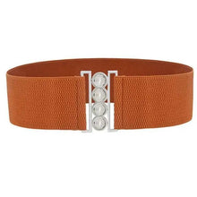 将图片加载到图库查看器,Modern Wide Fabric Strap Silver Metal Buckle Belts For Women Trendy Fashion Stretchable Classic Belts