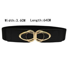将图片加载到图库查看器,Modern Wide Fabric Strap Silver Metal Buckle Belts For Women Trendy Fashion Stretchable Classic Belts