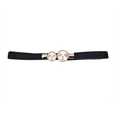 将图片加载到图库查看器,Modern Wide Fabric Strap Silver Metal Buckle Belts For Women Trendy Fashion Stretchable Classic Belts