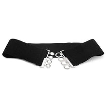 将图片加载到图库查看器,Modern Wide Fabric Strap Silver Metal Buckle Belts For Women Trendy Fashion Stretchable Classic Belts