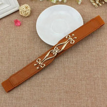将图片加载到图库查看器,Modern Wide Fabric Strap Silver Metal Buckle Belts For Women Trendy Fashion Stretchable Classic Belts