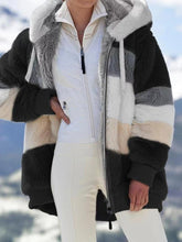 Load image into Gallery viewer, Modern Women Casual Jacket Coats Hip Hop New Autumn Winter Loose Multicolor Hooded Jacket For Women Winter Fleece Jacket Hooded Solid Color Coats With Pockets Comfortable Jacket