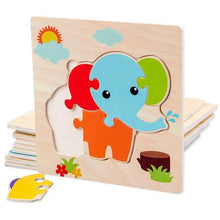 Load image into Gallery viewer, Montessori Games Baby Animals/traffic Kid's Cognition Puzzles Toys Wooden Cartoon Cognition Puzzle Toys Matching Education Game