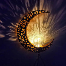 Load image into Gallery viewer, Moon Crackle Glass Ball Wind Chimes Solar Wind Chimes