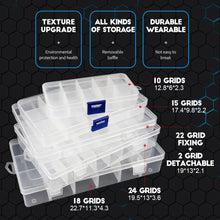 Load image into Gallery viewer, Multi Grids Plastic Box Adjustable Compartment Jewelry Organizer Box Eco-Friendly PP Transparent Jewelry Box Simple Design Plastic Portable Compartments Jewelry Organiser For Women