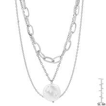 将图片加载到图库查看器,Multi Row Chain Necklace with Pearl Charm
