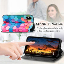 Load image into Gallery viewer, Multicolored Phone Case For iPhone 13 12 11 Pro Mini Cover Wallet Card Slot Flip Magnetic Leather PU Leather Flip Wallet Cover with Card Slots Case Cover