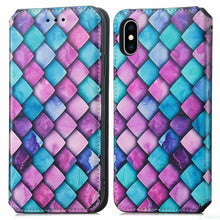 Load image into Gallery viewer, Multicolored Phone Case For iPhone 13 12 11 Pro Mini Cover Wallet Card Slot Flip Magnetic Leather PU Leather Flip Wallet Cover with Card Slots Case Cover