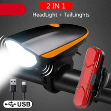 将图片加载到图库查看器,Multifunction Bicycle Light Ultra Bright With Electric 130dB Horn Bicycle Bell Bike Light Rainproof LED Bike Tail Light 2 Pack Bright Bicycle Rear Cycling Safety Flashlight Light Mode Options High Intensity Led Rear Light Fits On Any Bike