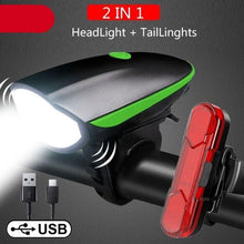 将图片加载到图库查看器,Multifunction Bicycle Light Ultra Bright With Electric 130dB Horn Bicycle Bell Bike Light Rainproof LED Bike Tail Light 2 Pack Bright Bicycle Rear Cycling Safety Flashlight Light Mode Options High Intensity Led Rear Light Fits On Any Bike