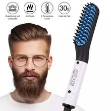 Load image into Gallery viewer, Multifunctional Beard Straightener for Men Electric Hot Hair Straightening Comb