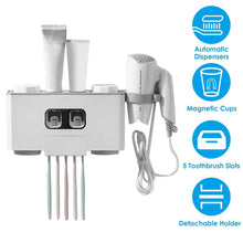 将图片加载到图库查看器,Multifunctional Wall Mount Toothbrush Organizer