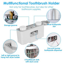 将图片加载到图库查看器,Multifunctional Wall Mount Toothbrush Organizer