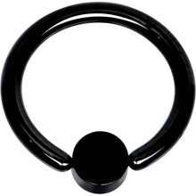 Load image into Gallery viewer, 14G 3/8 White Faux Opal 4mm Disc Black BCR Captive Ring