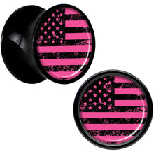 将图片加载到图库查看器,Black Acrylic Pink American Flag Saddle Plug Set 00G