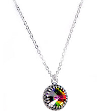将图片加载到图库查看器,Handmade Rainbow Bombastic Necklace Created with Crystals