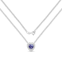 Load image into Gallery viewer, 0.55 Carat Genuine Tanzanite and White Topaz .925 Sterling Silver Necklace