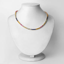 Load image into Gallery viewer, 11.65 Carat Created Multi Sapphire .925 Sterling Silver Necklace