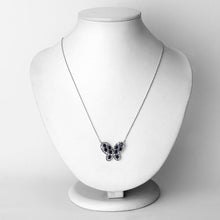 Load image into Gallery viewer, 2.16 Carat Genuine Blue Sapphire and White Zircon .925 Sterling Silver Necklace