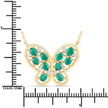 Load image into Gallery viewer, 1.56 Carat Genuine Emerald and White Zircon .925 Sterling Silver Necklace