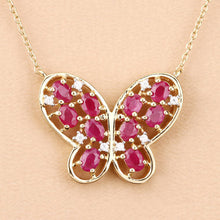 Load image into Gallery viewer, 2.36 Carat Genuine Ruby and White Zircon .925 Sterling Silver Necklace