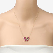 Load image into Gallery viewer, 2.36 Carat Genuine Ruby and White Zircon .925 Sterling Silver Necklace